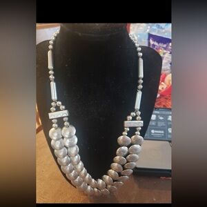 Double Strand Native American Stamped Pillow Beads